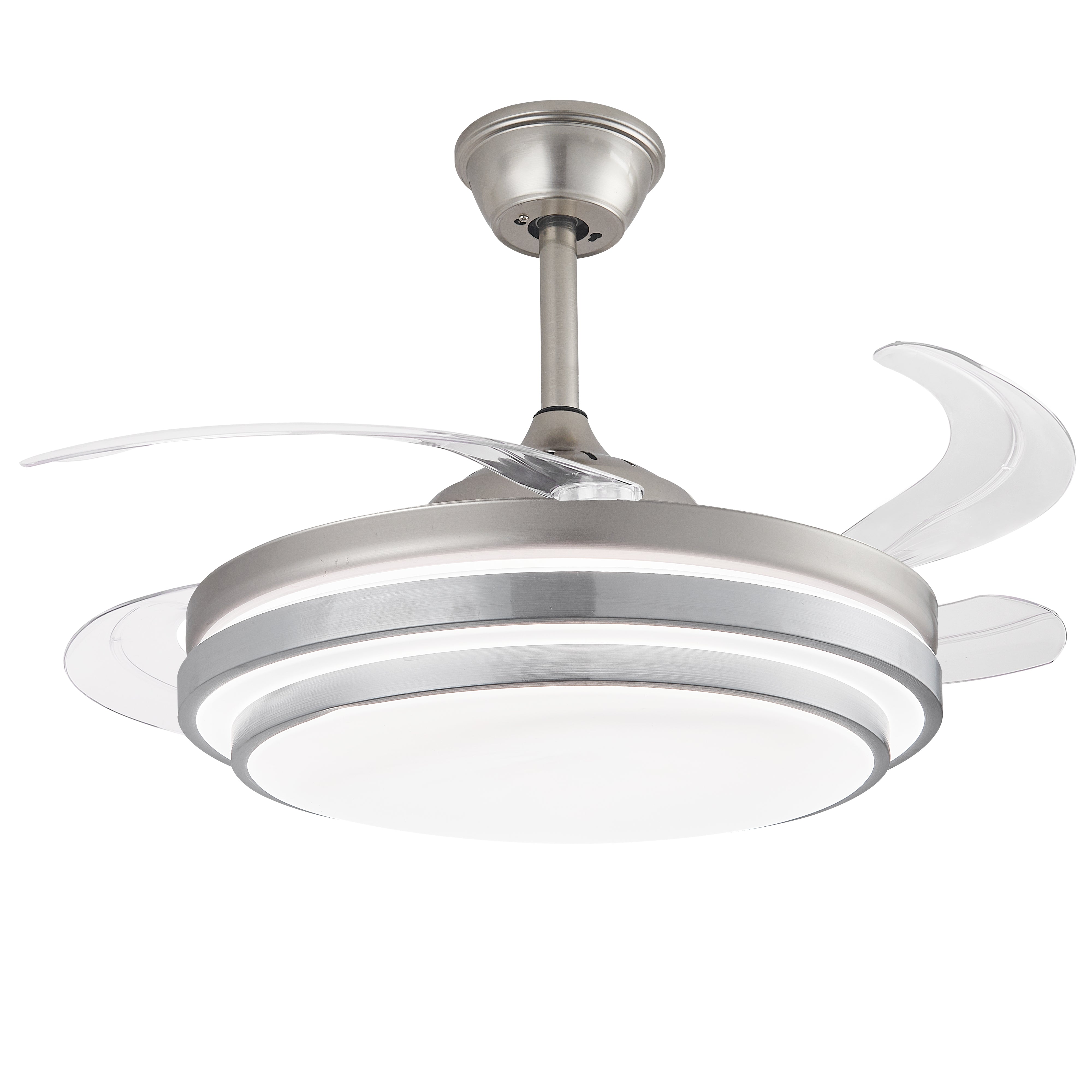 Lámpara Ventilador Retráctil Génova Cromo  con Control Remoto y App –  LUXICA