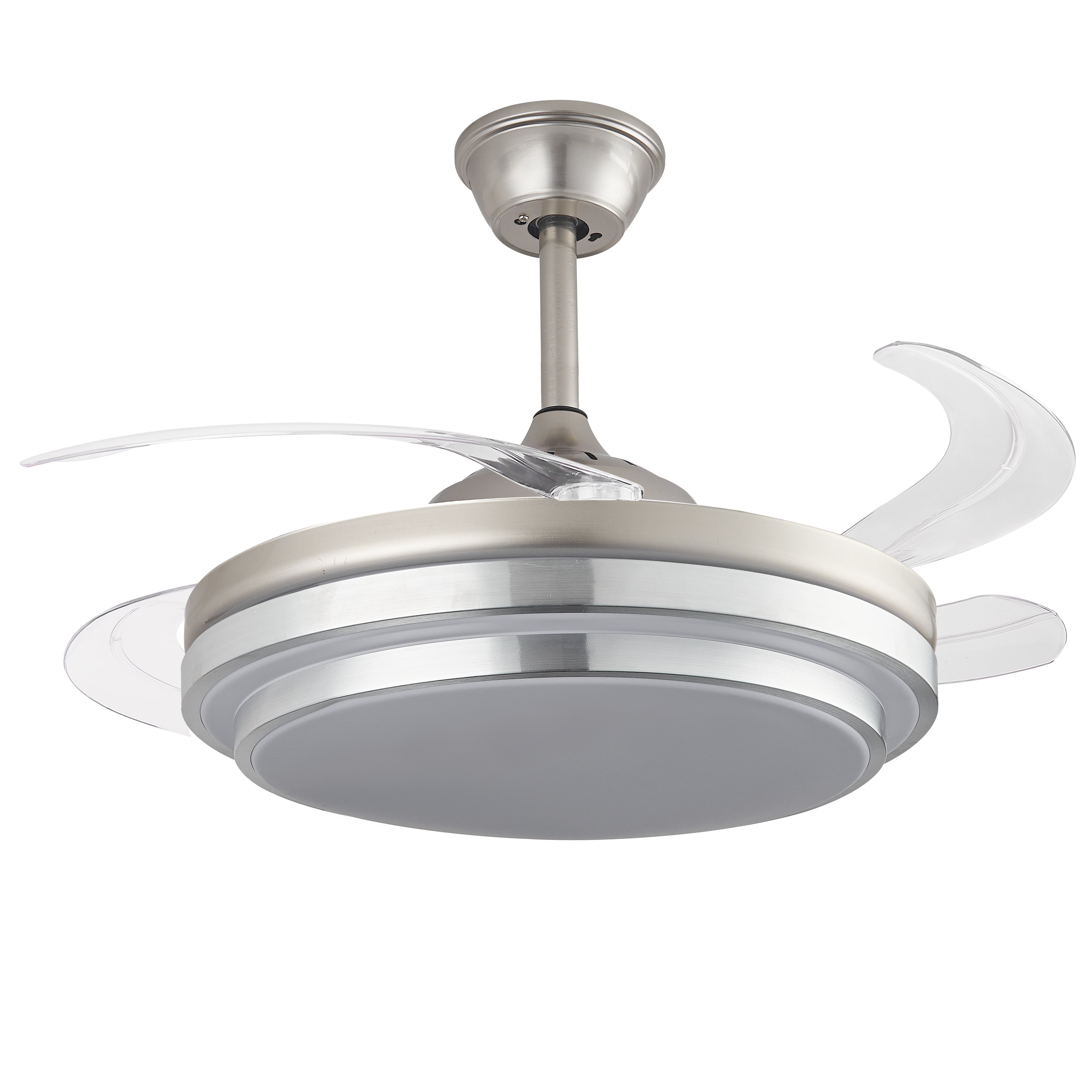 Lámpara Ventilador Retráctil Génova Cromo  con Control Remoto y App –  LUXICA