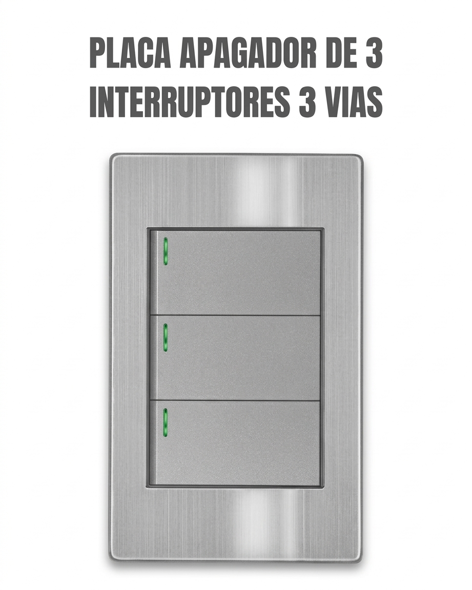 Placa con 3 Apagadores de 3 Vías (Escalera) - ARTLITE