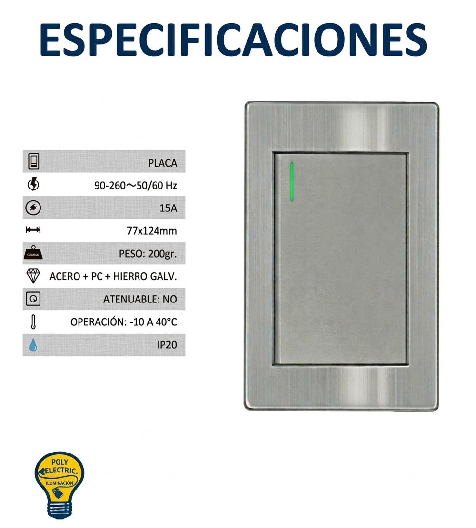 Placa con Apagador de 3 Vías (Escalera)  Gris - Artlite ARTLITE