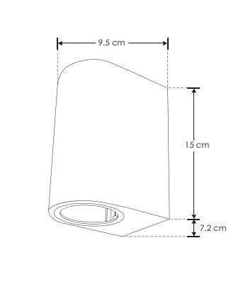 Lámpara Arbotante Cilíndrico para 2 Lámparas GU10 100-240V de Policarbonato Color Blanco - ILUMILEDS