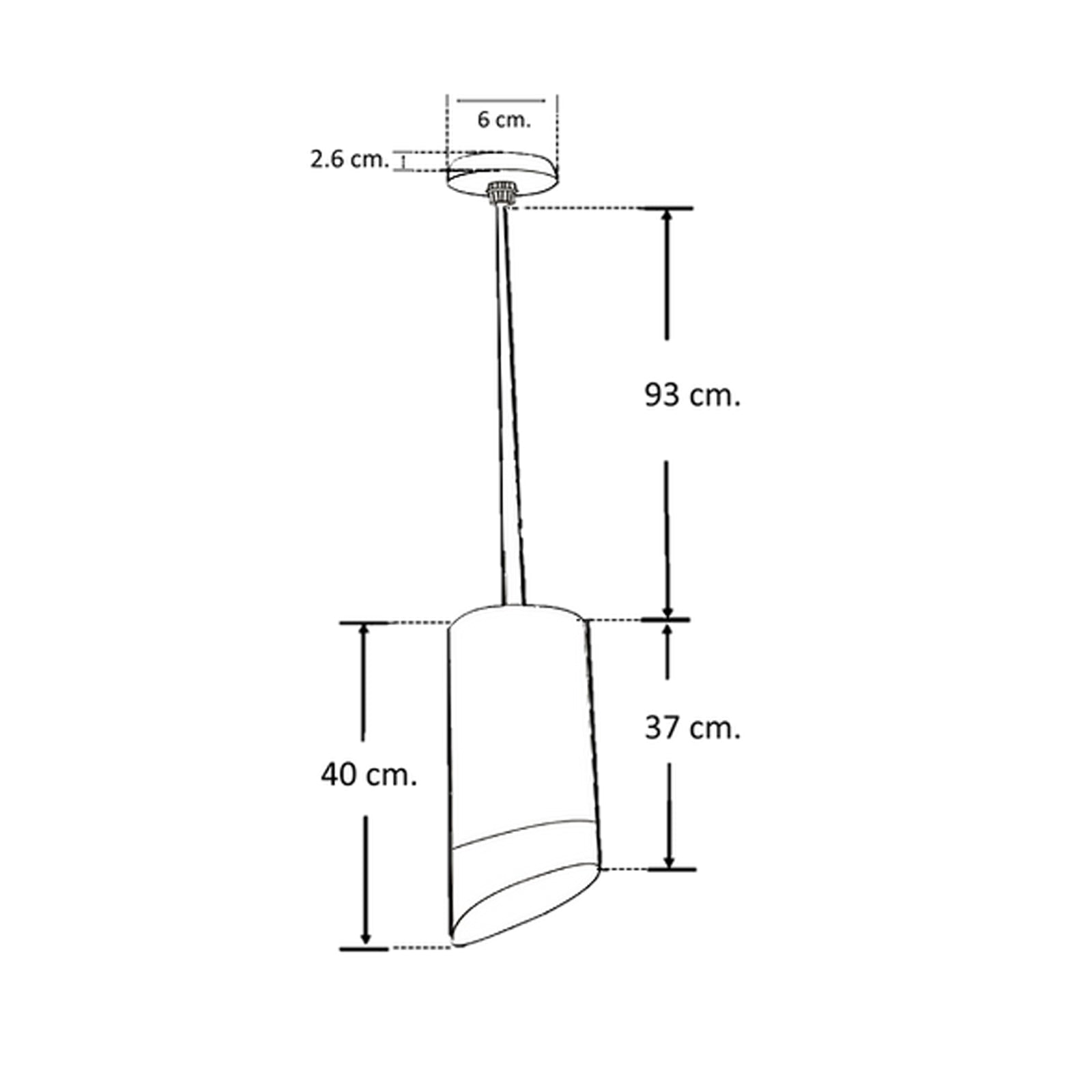 Lámpara Colgante Tubular Negro/Dorado 40cm IP20– Ilumileds