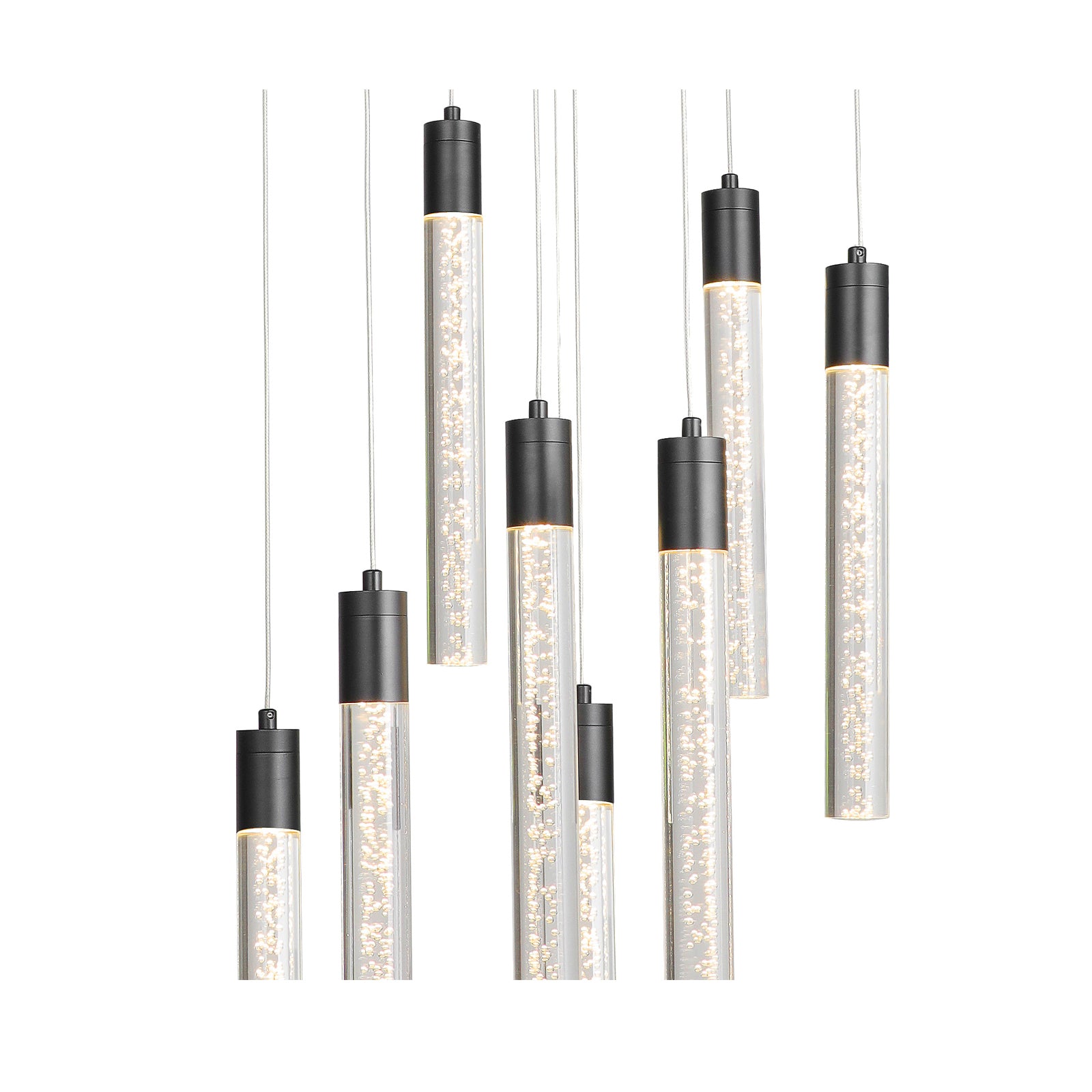 Lámpara LED Colgante Negro con Cristal 36W – 2G