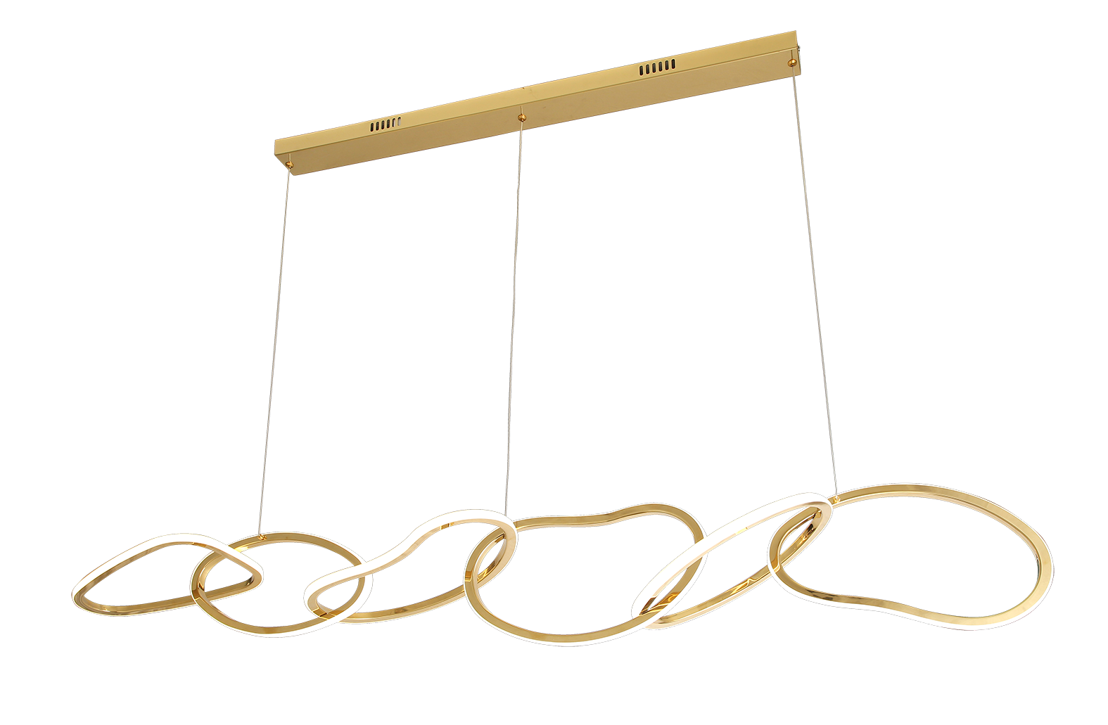 Lámpara Inteligente Colgante LED 80W Oro App + Control Remoto – Comercial 2G