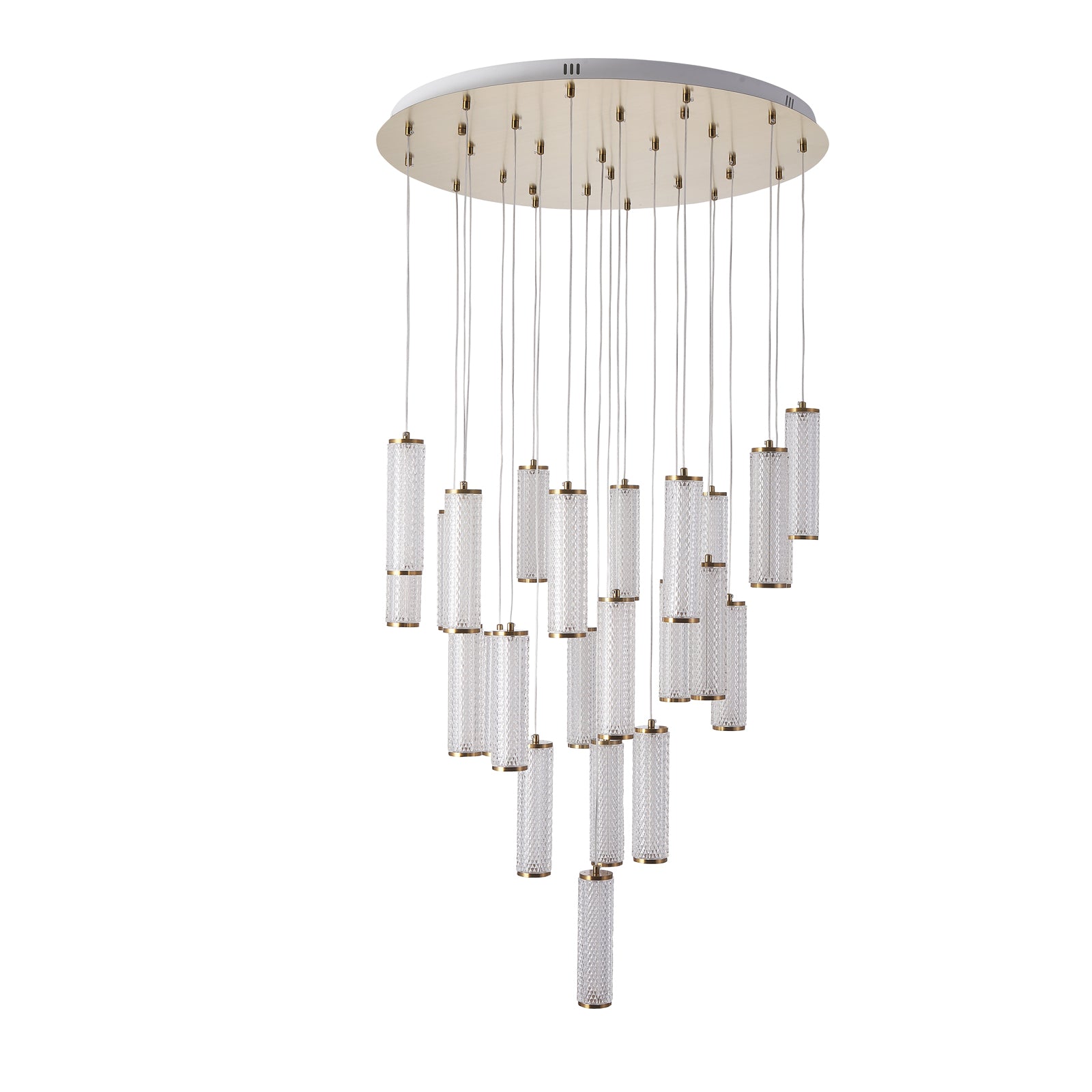 Lámpara LED Colgante Cristal con Detalle oro 240W