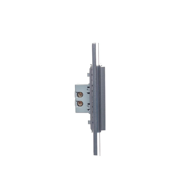 Placa con 1 Interruptor de Escalera de 3 Módulos, Cristal Negro - LUCEK
