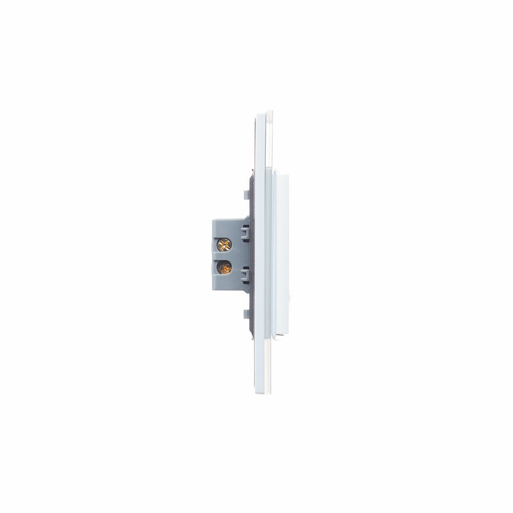 Placa con 1 Interruptor Sencillo de 3 Módulos Cristal Blanco - LUCEK