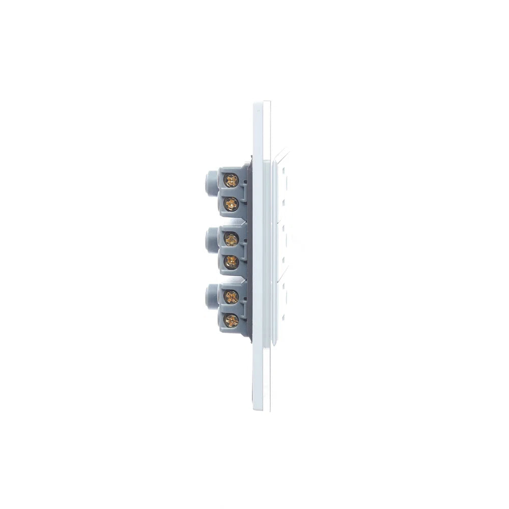 Placa con 3 Contactos de 1 Módulo, Cristal Blanco - LUCEK