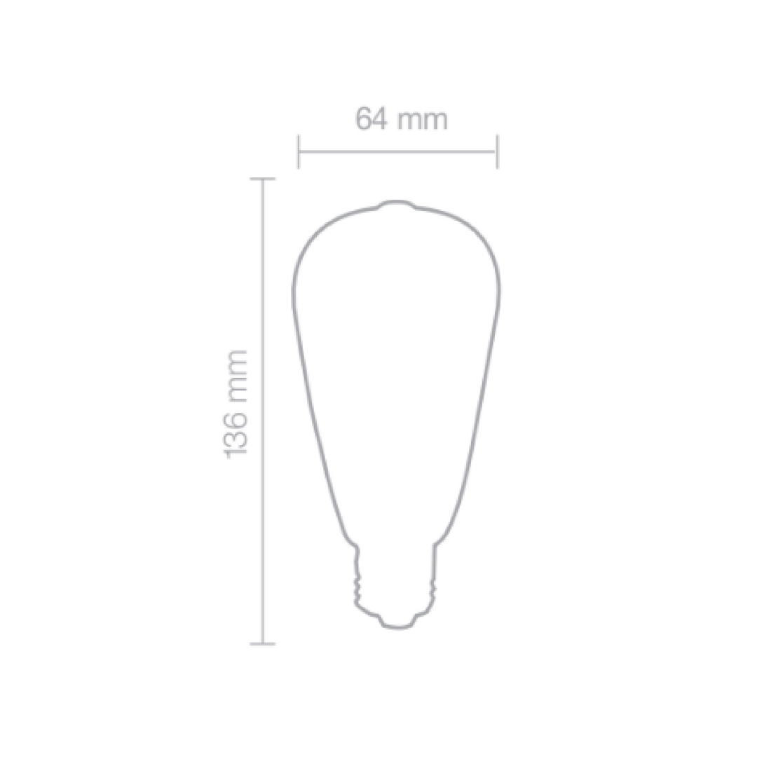 Foco LED Vintage ST64 5W Dimeable Luz Cálida 2000K Ahumado  -  IPSA