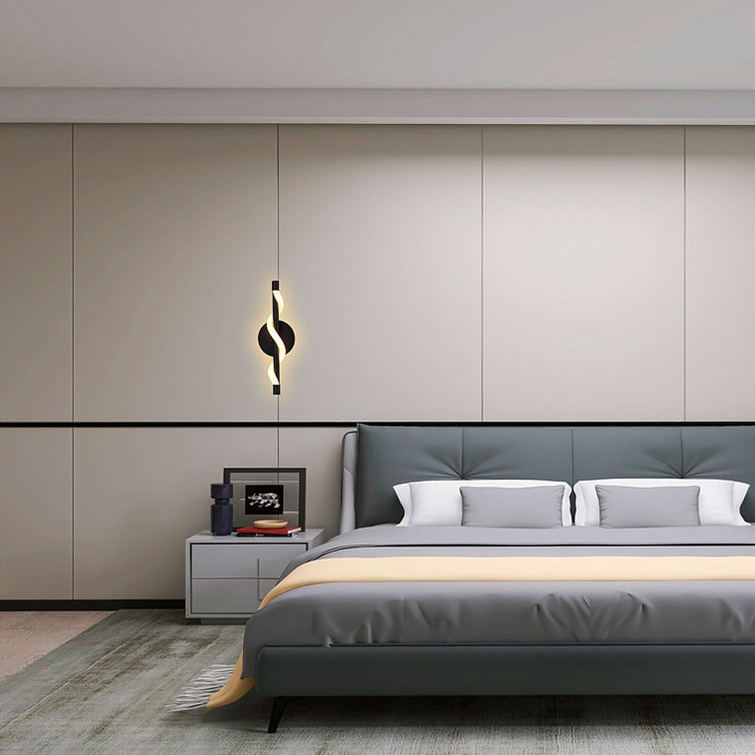 Lámpara de Pared Arbotante Negra 3 Tonos de Luz