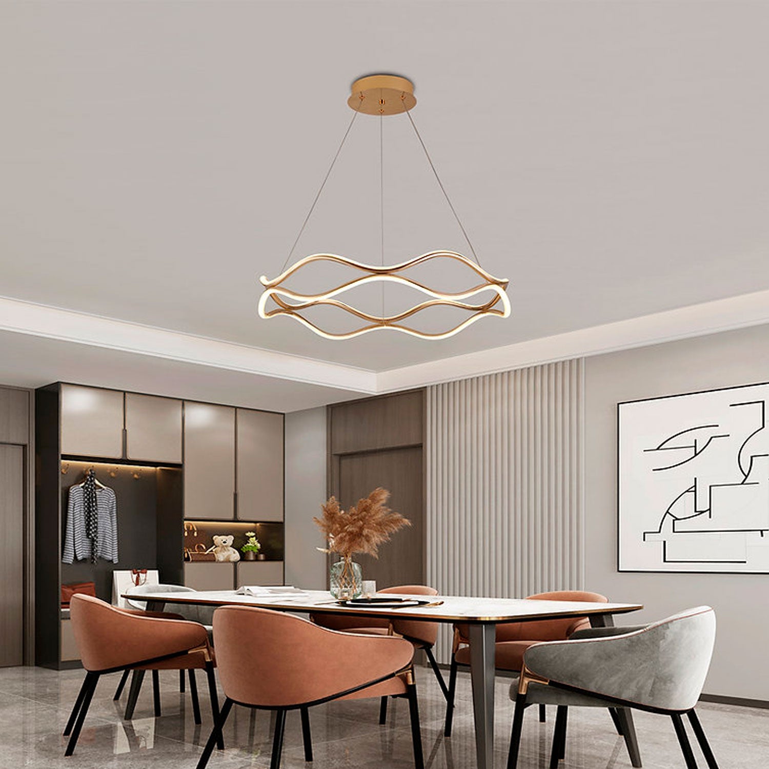 Lámpara LED Colgante Mara Dorada - Luxica