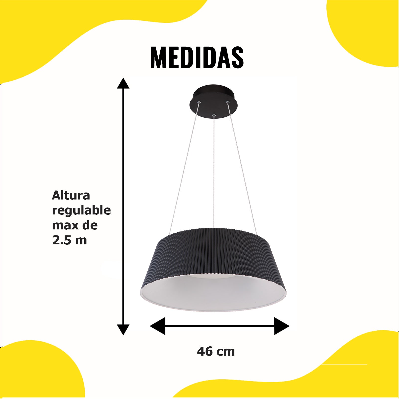Lámpara LED Colgante Líneas Negras 45W – 2G