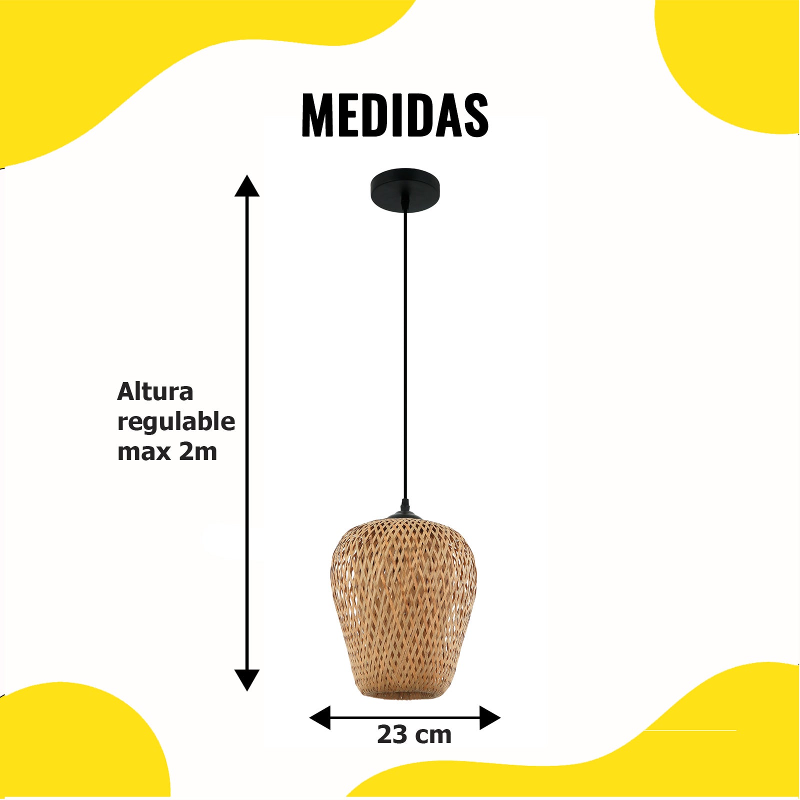 Lámpara Colgante Rosa Bambú 4W - 2G