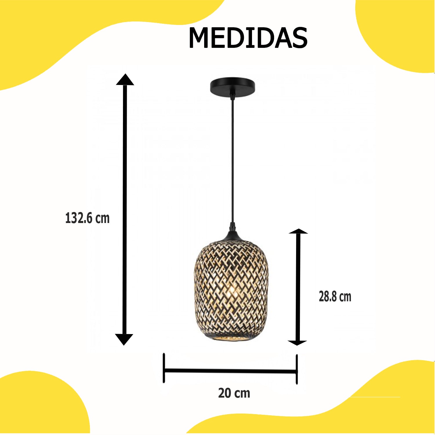 Lámpara Colgante Bambú 40W Calux 7009-E27/BMB