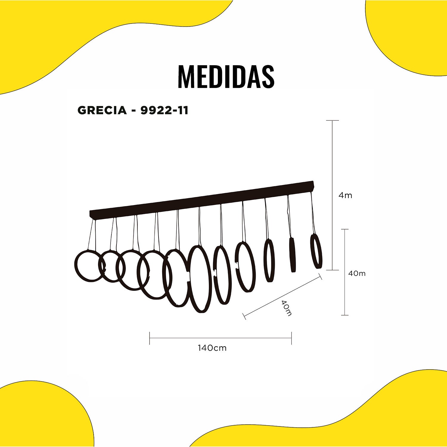 Lámpara Colgante LED Dorado Grecia 3 Tonos Control – Luxica