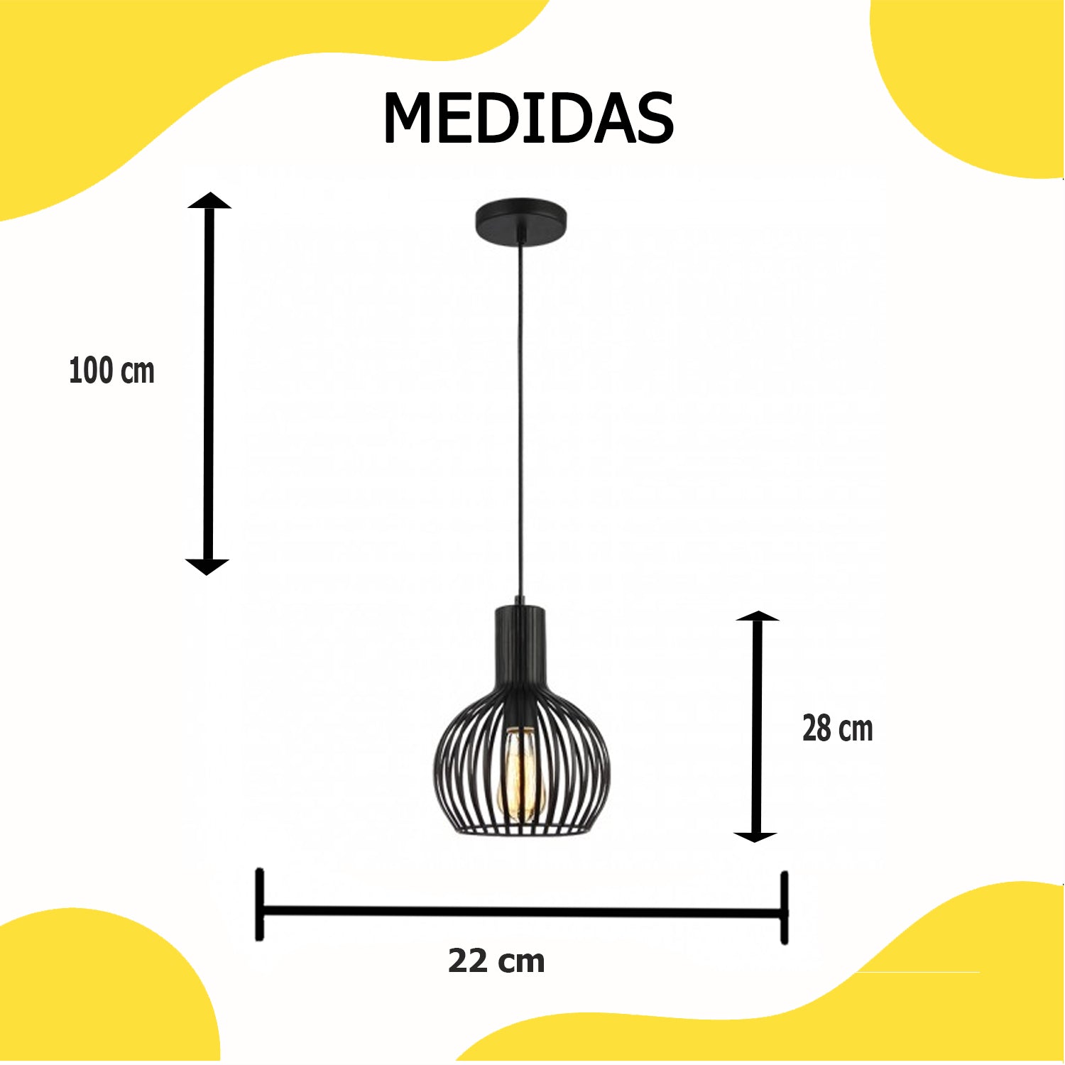 Lámpara Colgante E27 Negro – Calux