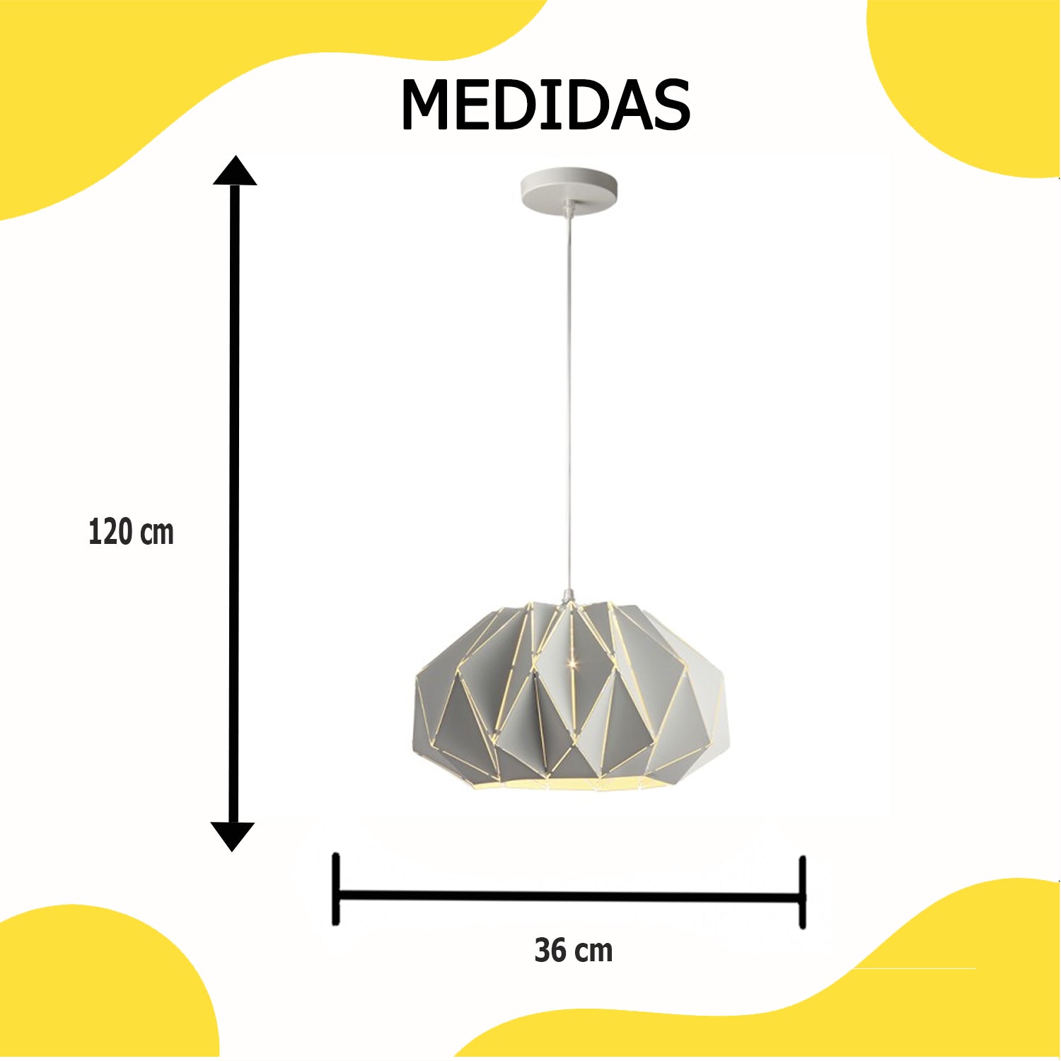 Lámpara Colgante Acero Blanco 125V E27 IP20 – Calux
