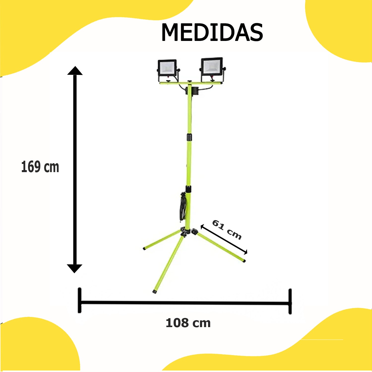 Worklight Eco con Tripié 2x30W  IP65 – Luceco