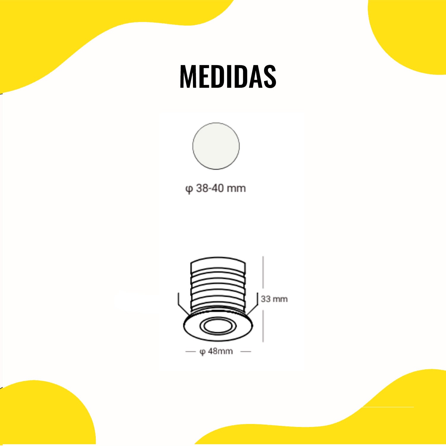 Star Spot Light Empotrado 5W 3000K Luz Cálida Negro – Fokasu