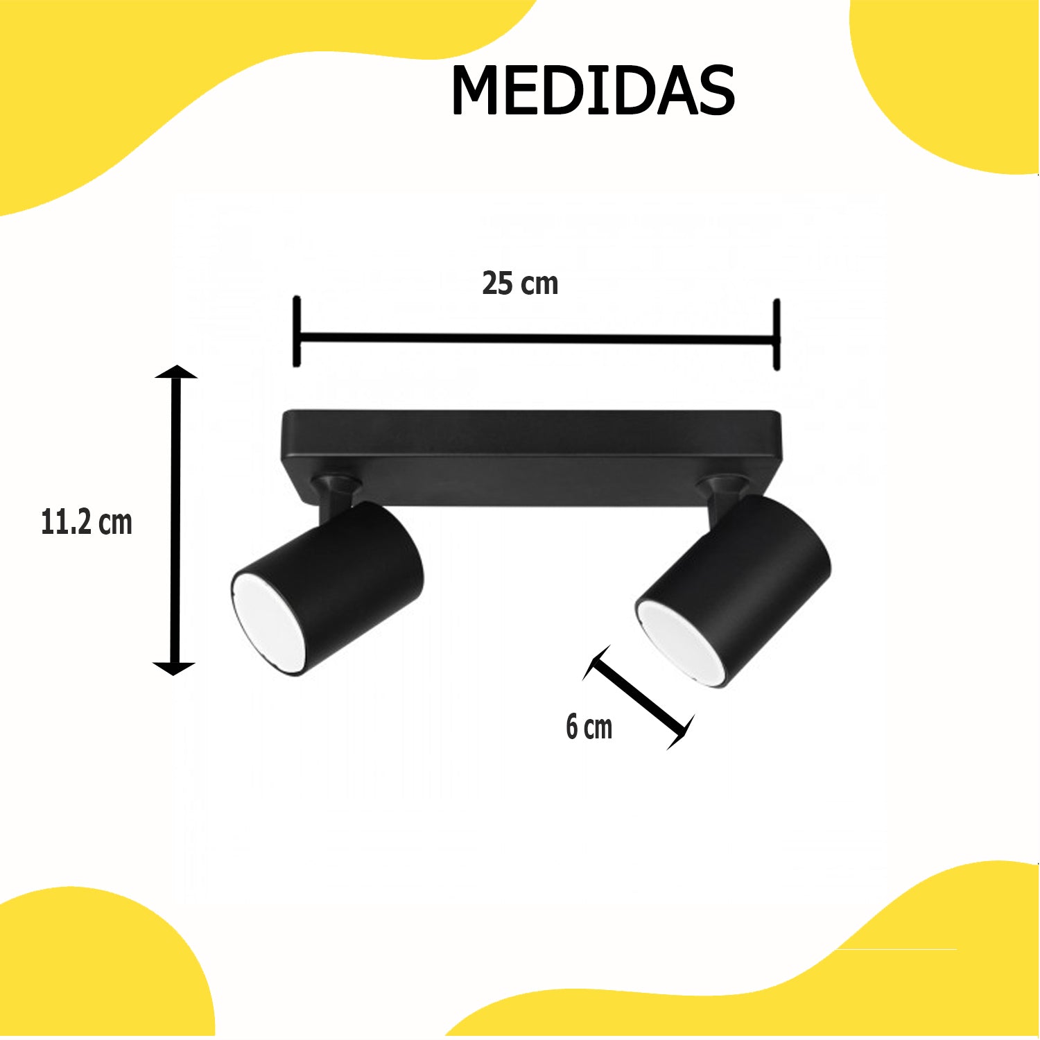 Lámpara de Techo Spot 2xGU10 Negra – Calux