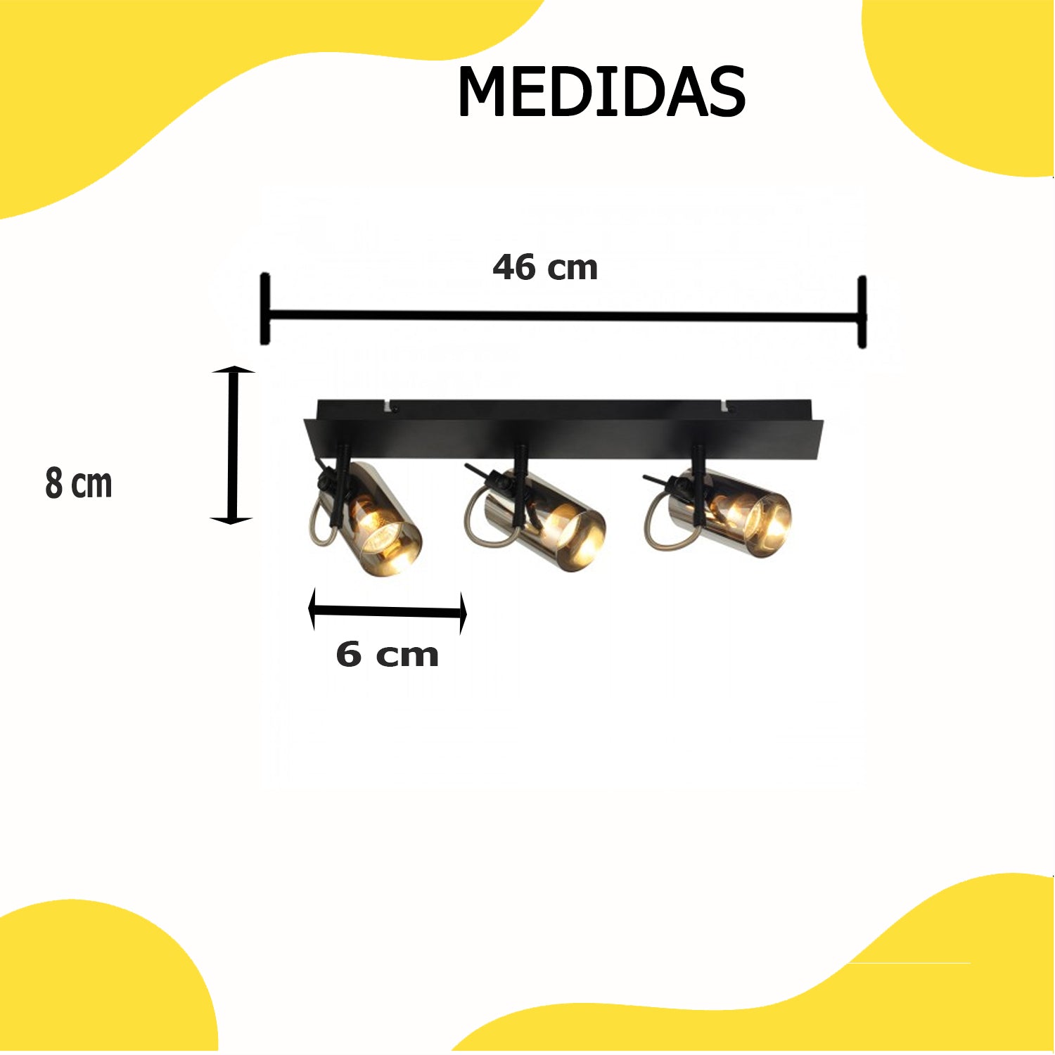 Lámpara de Techo Interior 3 Luces GU10 Dirigible Negro – Calux