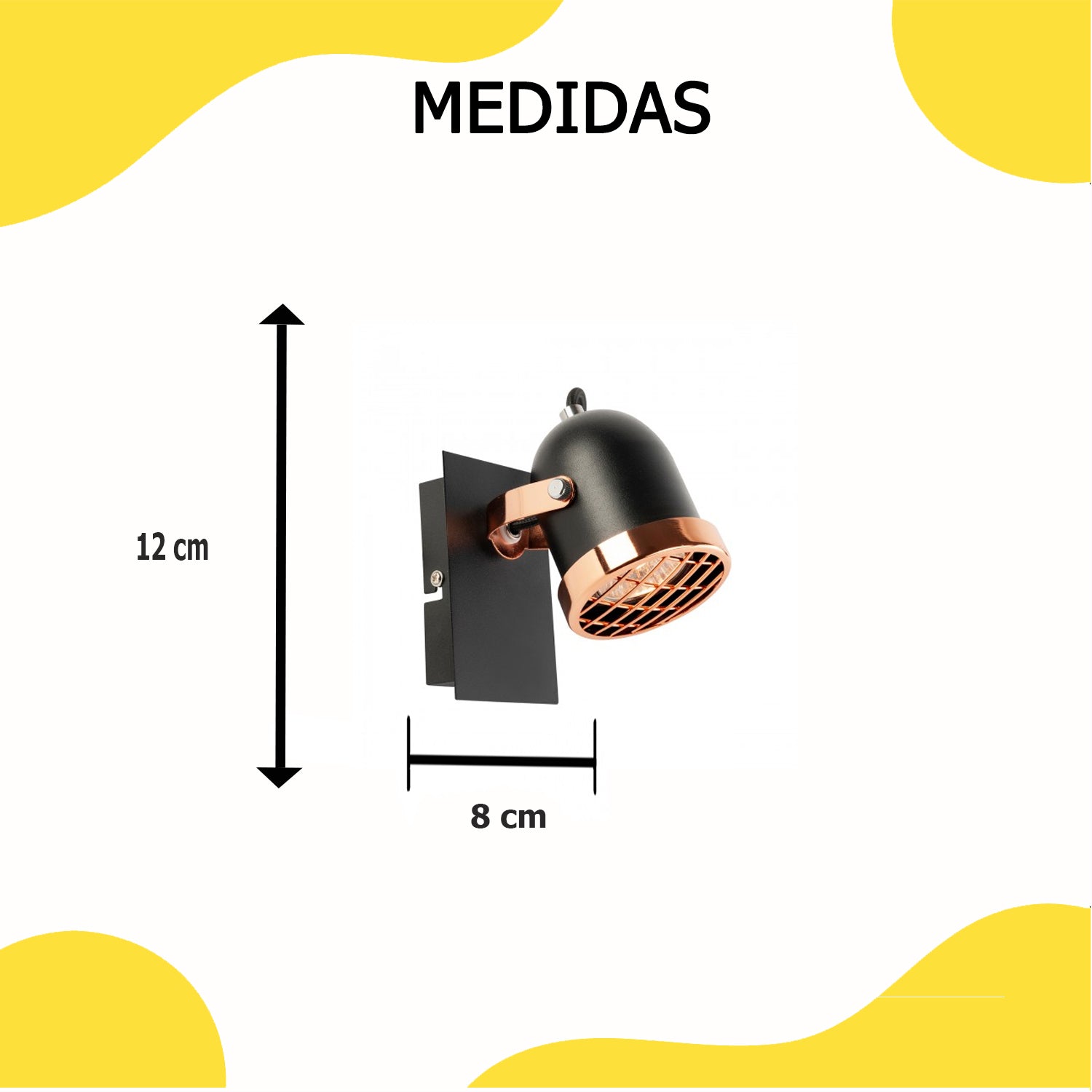 Lámpara Pared Negro/Cobre 35W 100V GU10 – Calux
