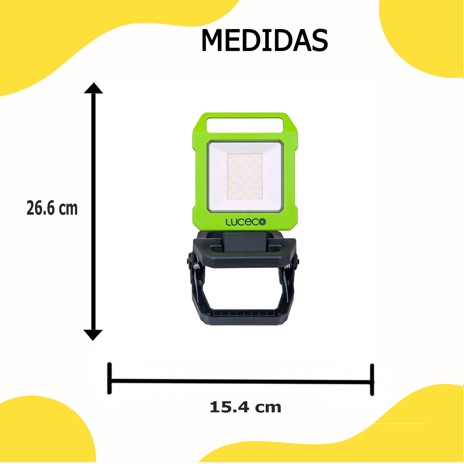 USB Recharchable Folding 9W 1000LM 6500K Negro/Verde – Luceco