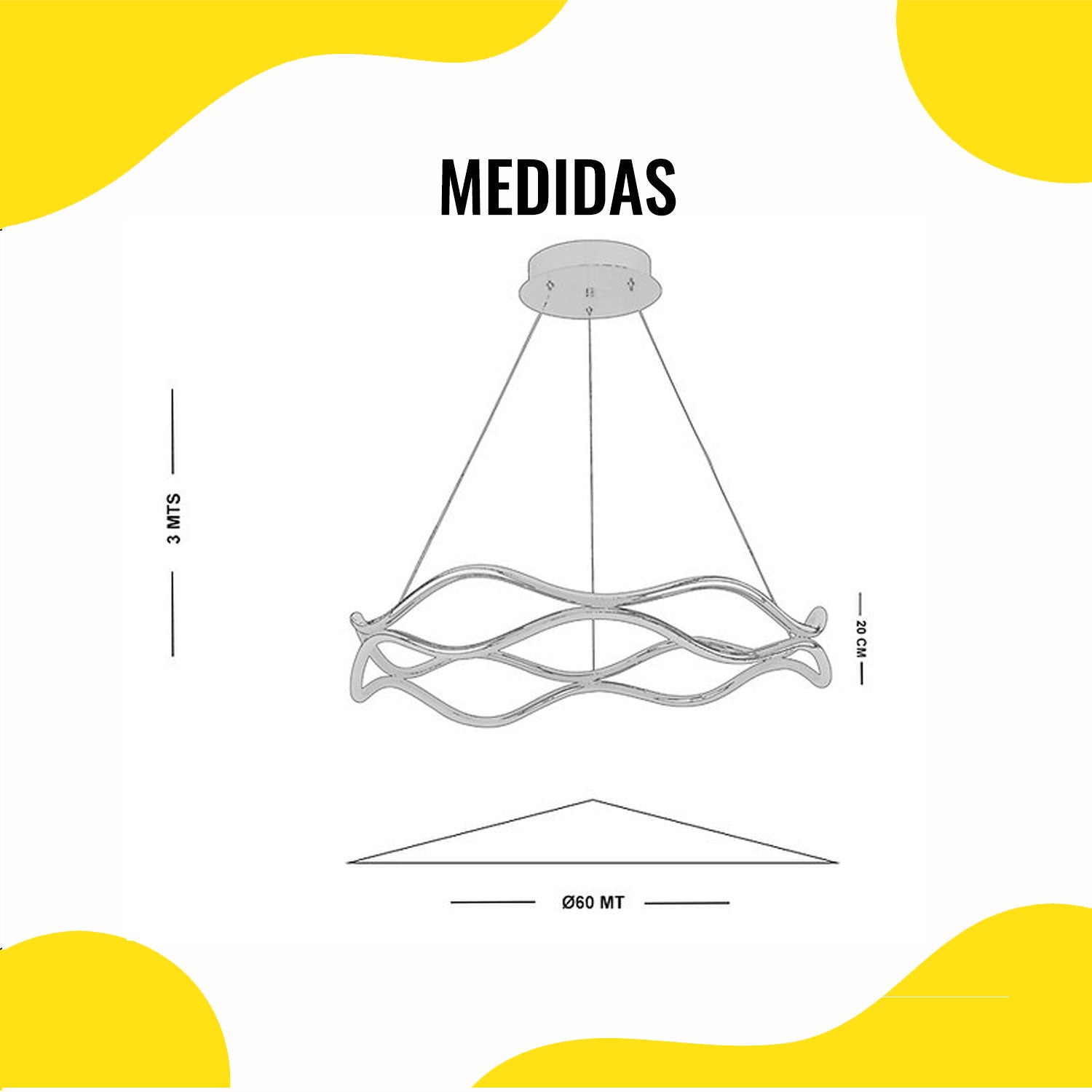 Lámpara LED Colgante Mara Dorada - Luxica