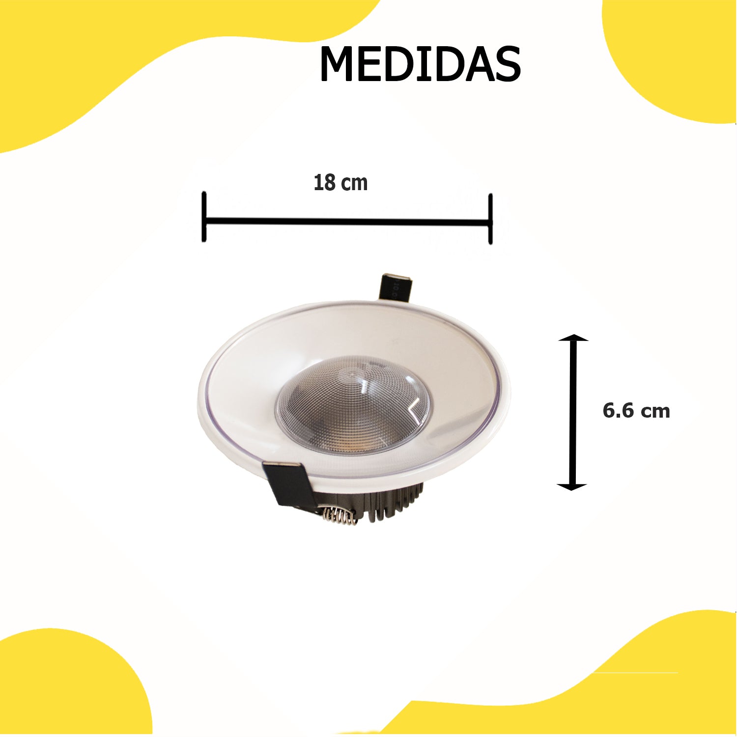Downlight Apex Empotrado 12W 3000K Luz Cálida - Fokasu