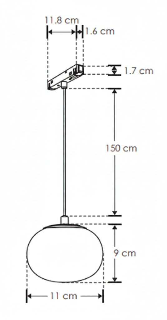 Luminaria LED colgante blanco cálido 6w cristal 48v para riel ILUMILEDS