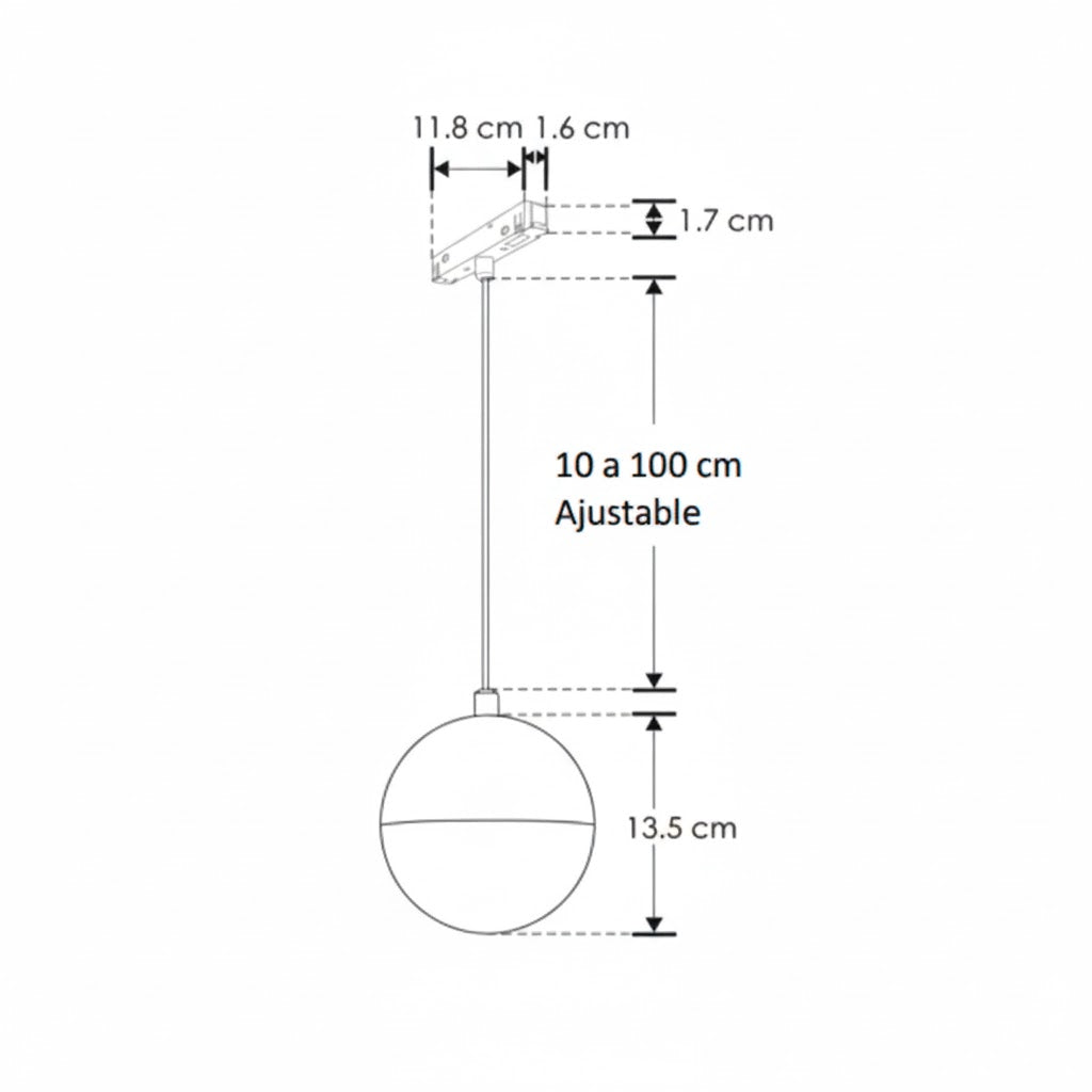Luminaria LED Colgante 6W: Diseño Elegante en Negro, Luz Cálida 48V para Riel Magnético ILUMILEDS