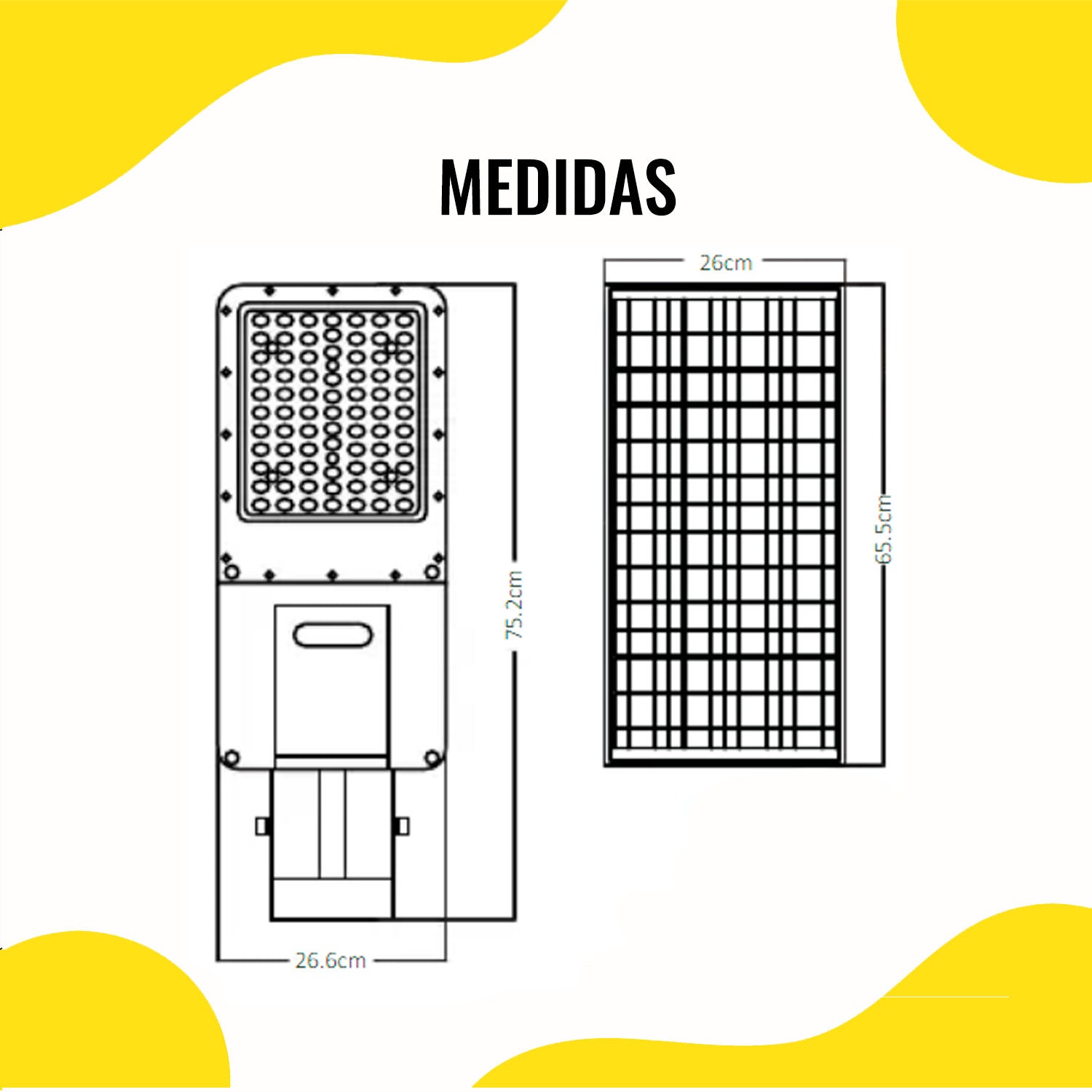 Lámpara LED Solar Calle 2500LM con Panel y Control Remoto – Artlite