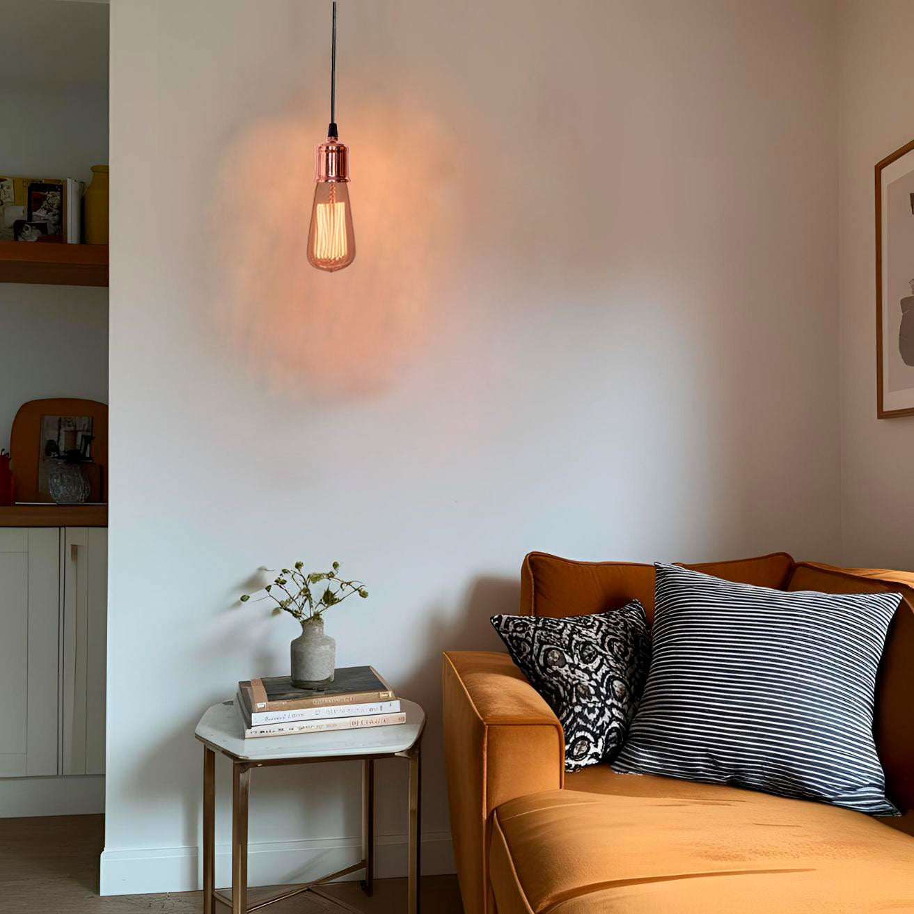 Candil Decorativo tipo socket Elegancia Industrial en Cobre – Maxxi