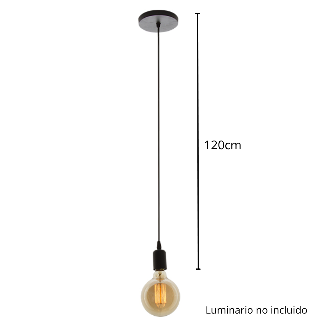 Socket E27 de Acero Negro para Lámpara - MAXXI