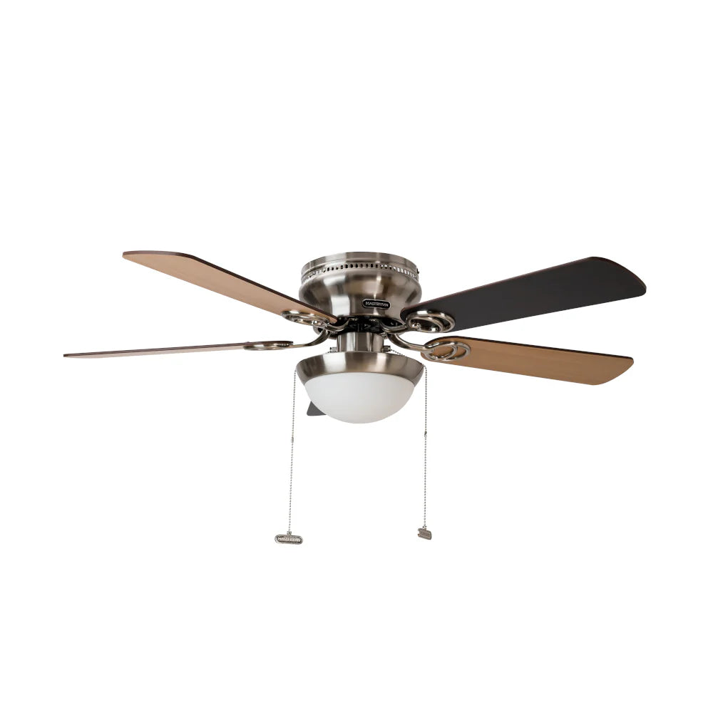 Ventilador de Techo Metro 42” Satinado con Aspas Reversibles Maple/Chocolate y Luz LED  –  Masterfan