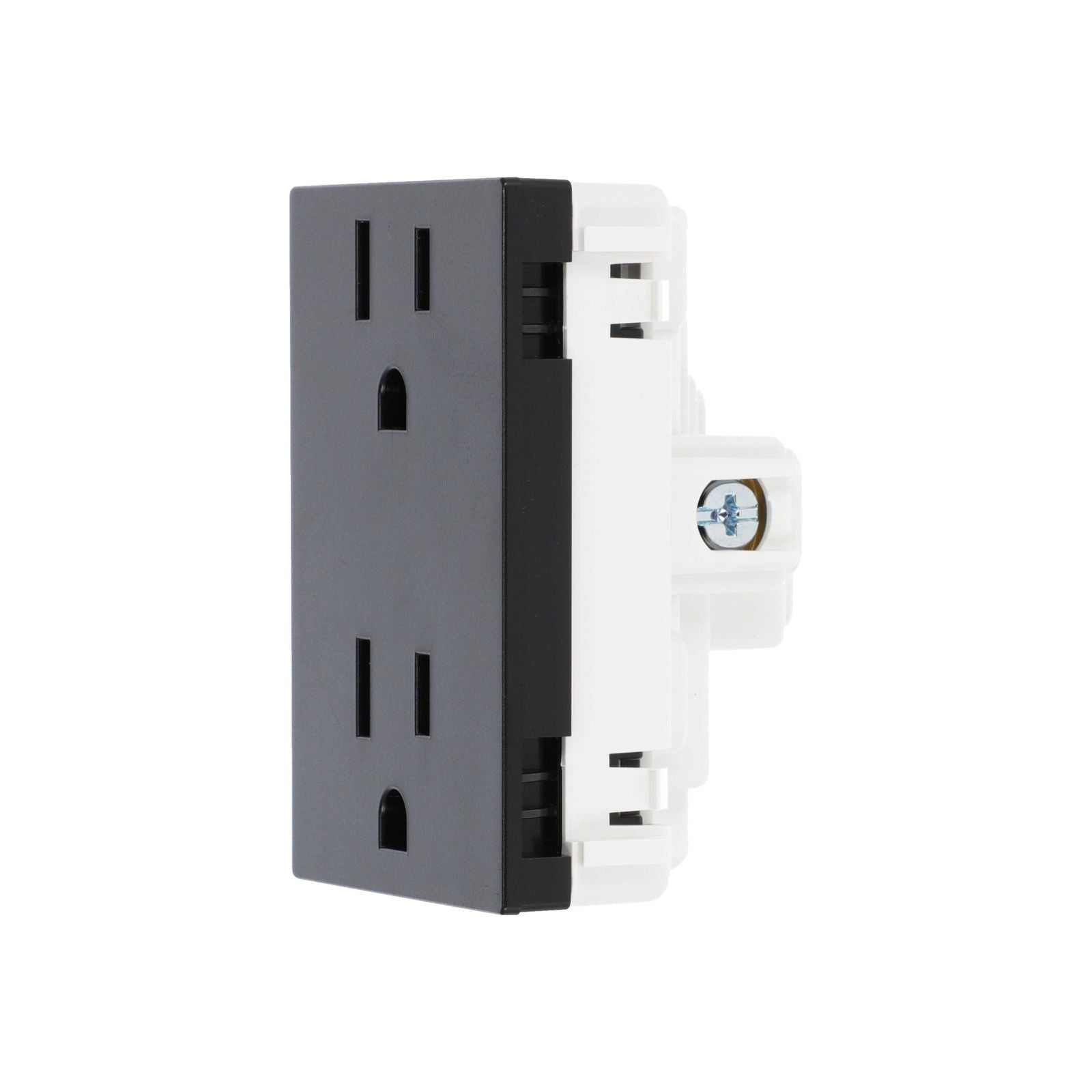 Contacto Dúplex 2P+T 3 Mod con Protección Infantil Negro Soft - Unno Estévez