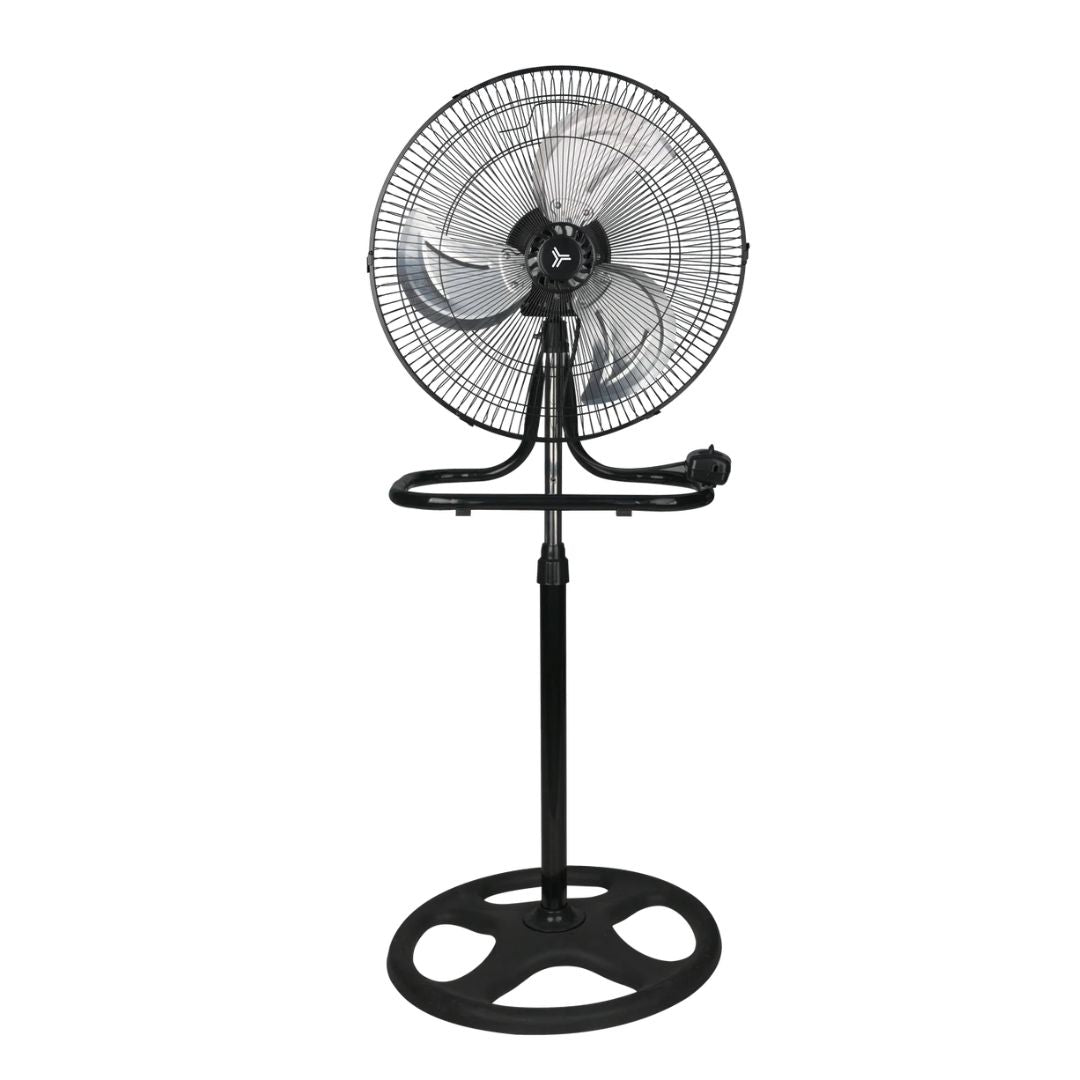 Ventilador X3 3 en 1 18" Negro – Pedestal, Piso y Muro, 3 Velocidades y Oscilación – Masterfan