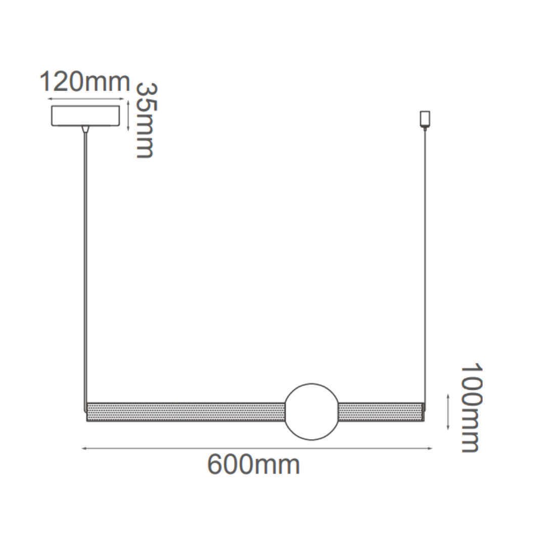 Lámpara Colgante CRUZE LED 19W 1520lm 3000K Oro – QUOR