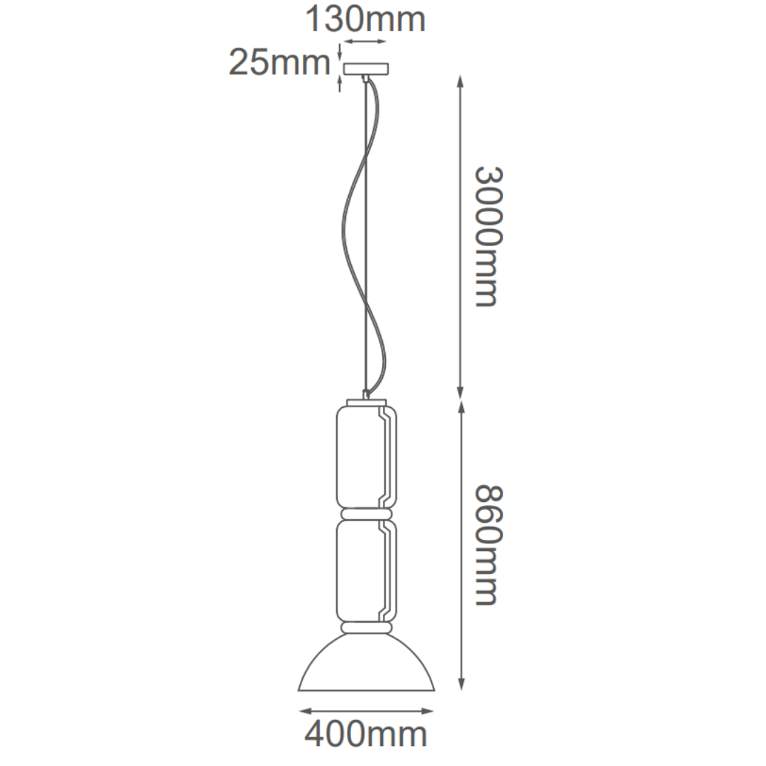 Lámpara Colgante MARTINI LED 25W 2000lm 3000K Negra – QUOR