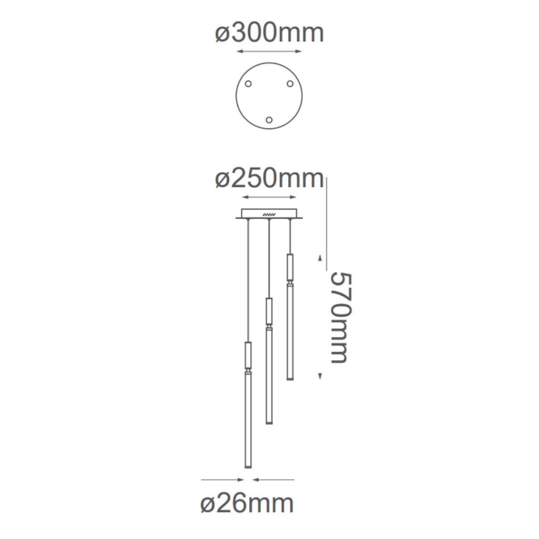 Lámpara Colgante ASTOR LED  3000K Oro Cepillado – QUOR