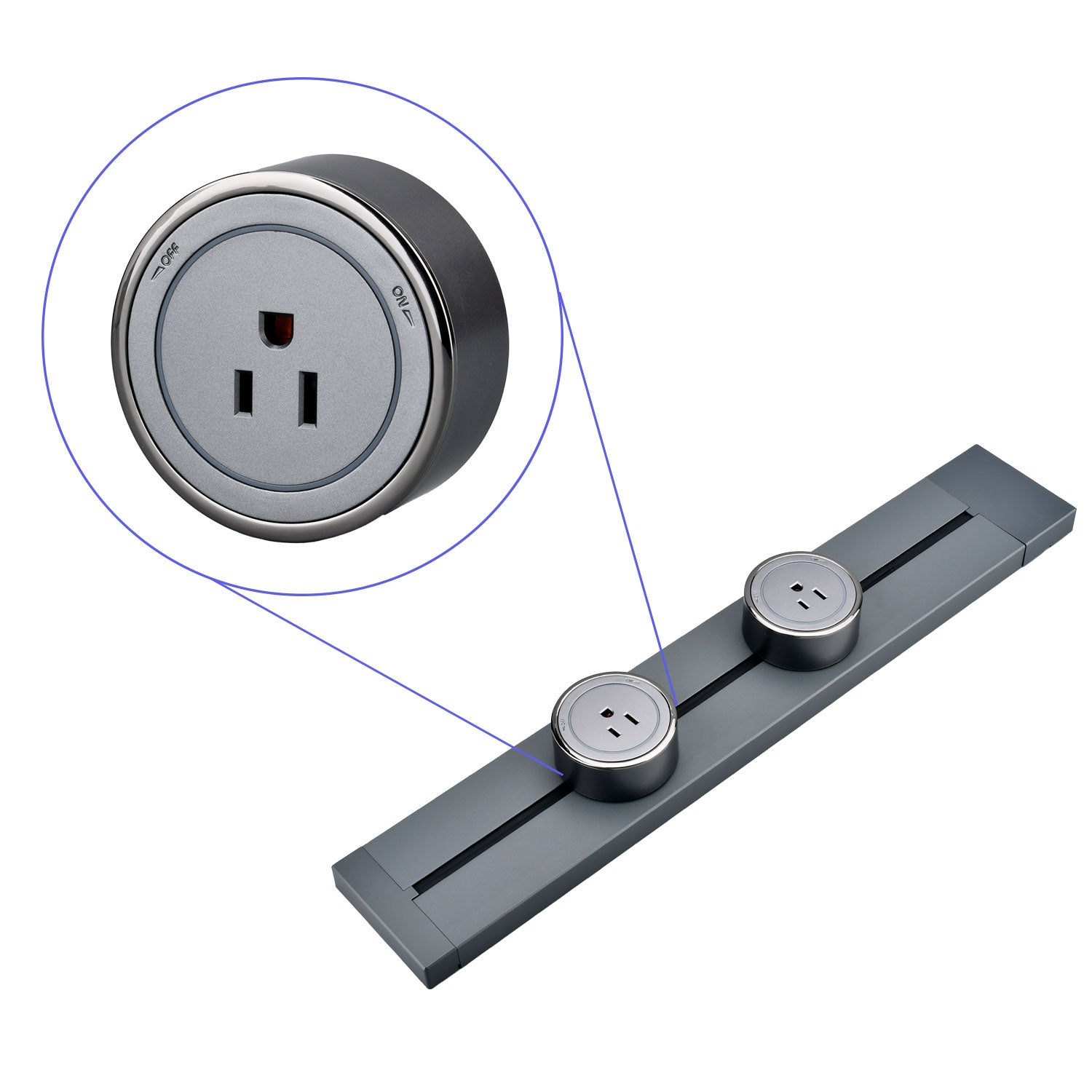 Receptáculo Gris 110-250V 15A - Fokasu