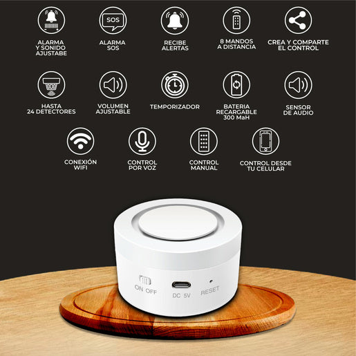 Alarma Inteligente Smart para Interior de 5V con Control - Tecnolite Connect
