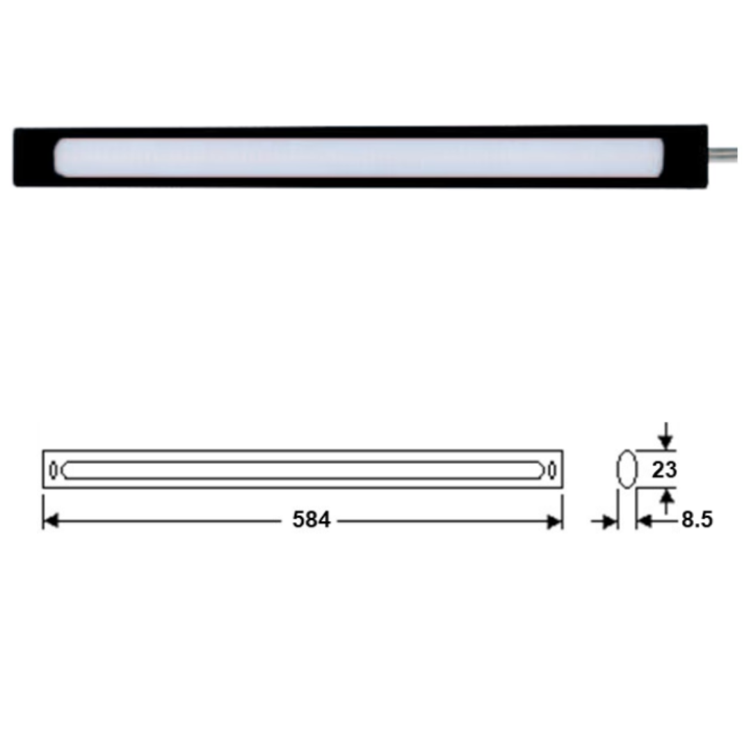 Luminaria Lineal  SKIN9/NE LED 9W 6500K Negra Sobreponer – LUMMI