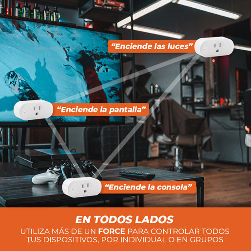 Enchufe Inteligente WiFi FORCE 1900W con Medidor de Consumo Compatible con Alexa, Google y Siri - Tecnolite Connect