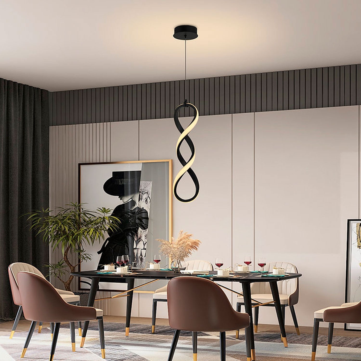 Lámpara Colgante Spiral Negra – Luxica