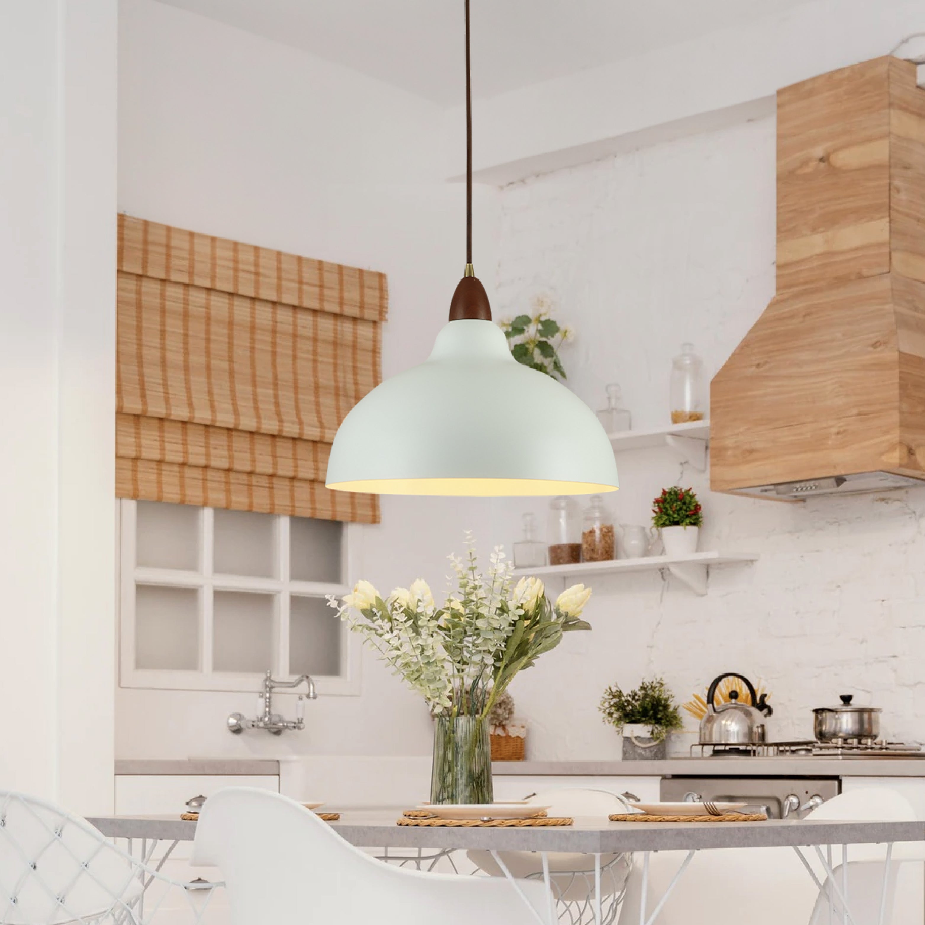 LUMINARIA COLGANTE 60W BLANCA TIPO CAMPANA 2G