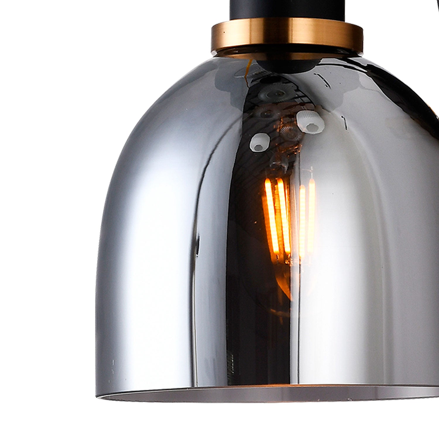 Lámpara de Pared Negro/Cobre Cristal Humo