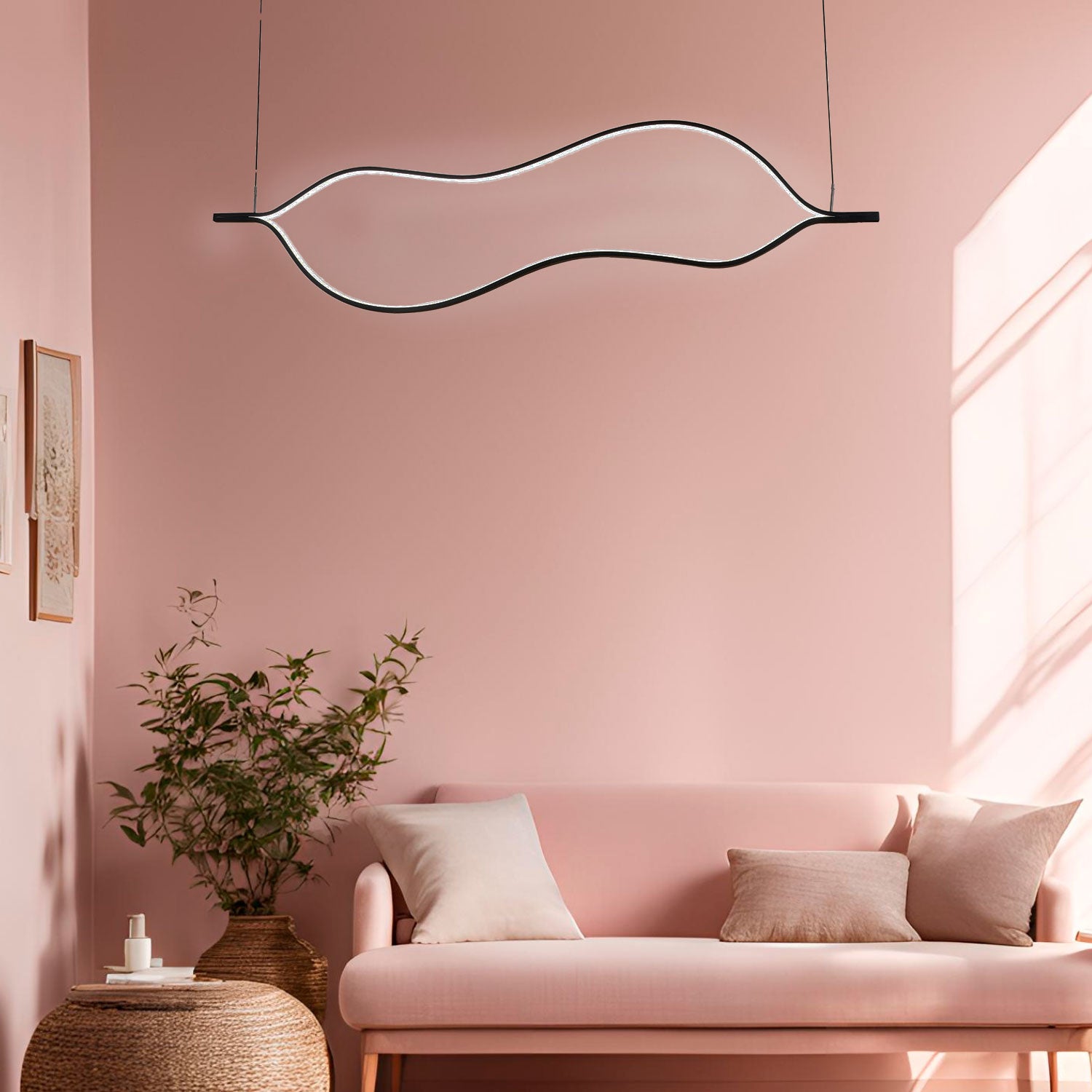 Lámpara Colgante LED Negra 60W Ajustable Control App