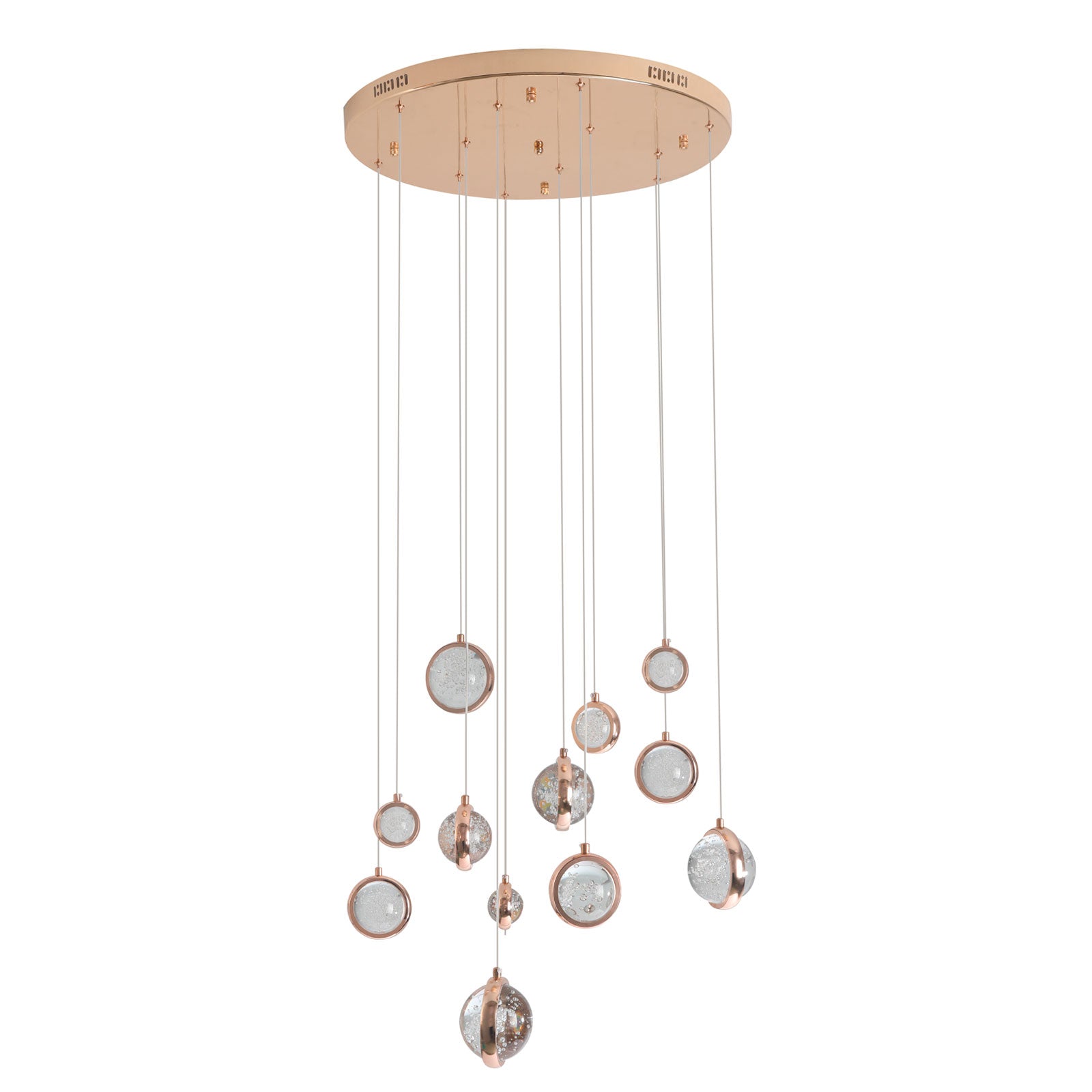 Lámpara LED Colgante Oro con Cristal 15W con Control – 2G