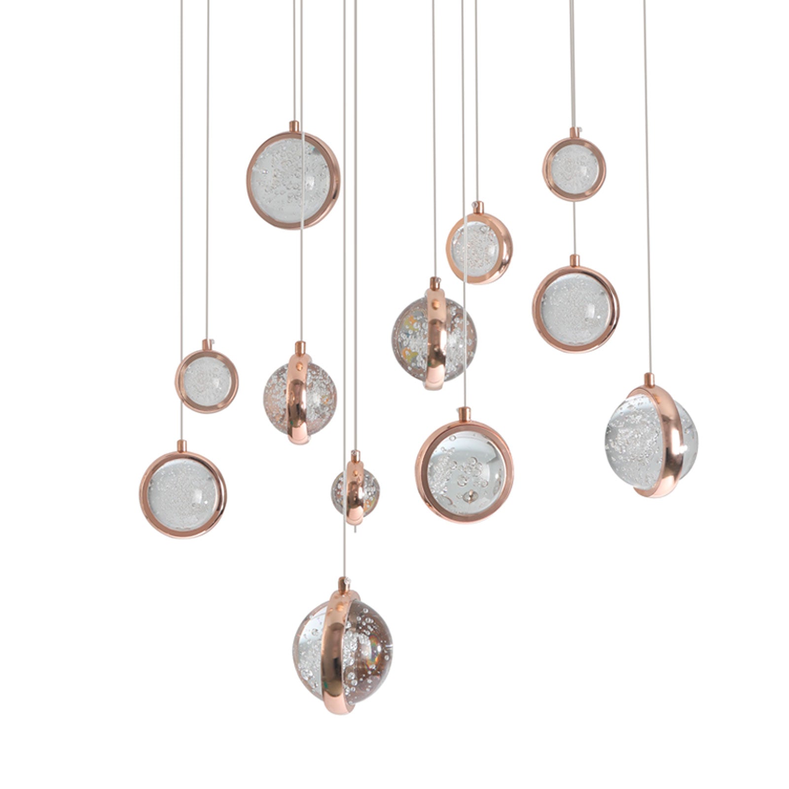 Lámpara LED Colgante Oro con Cristal 15W con Control – 2G